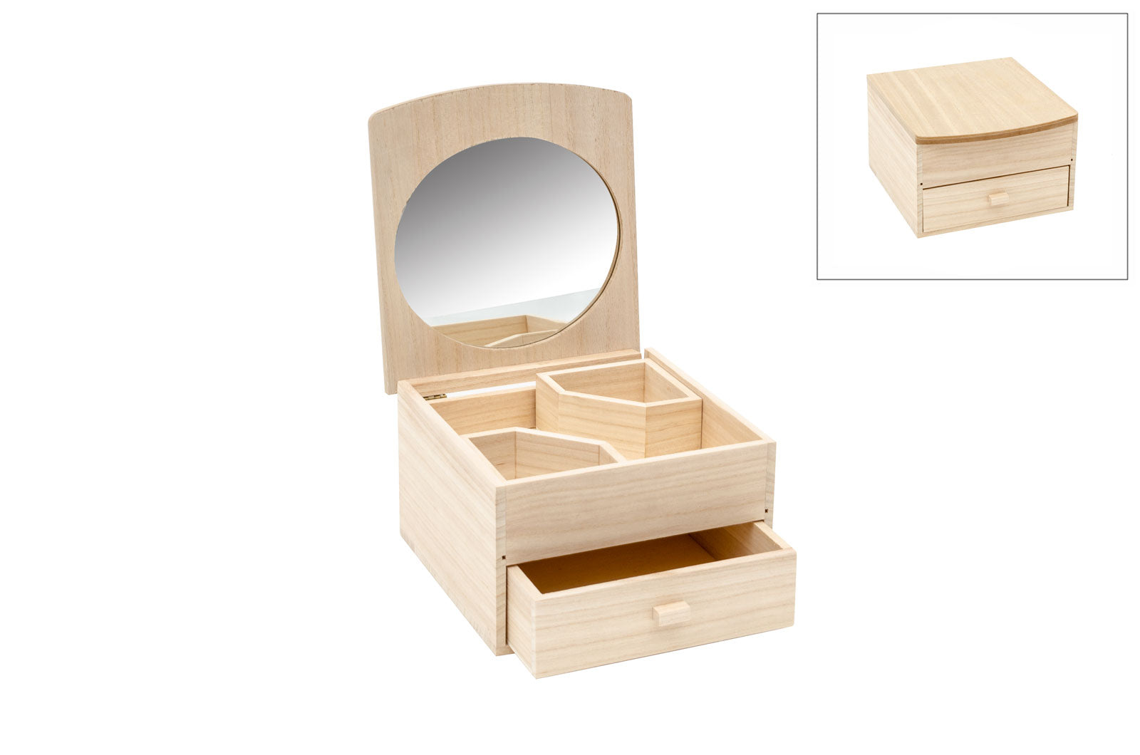 Caja Con Espejo Y Cajón18X19.5X12 Cm