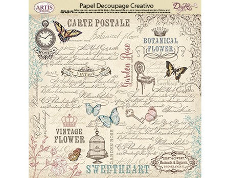 Papel Decoupage Carte Postale 30X30