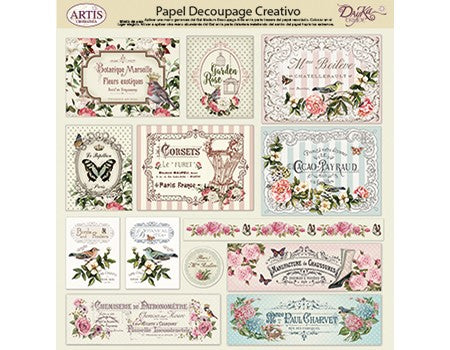 Papel Decoupage Varios Tags 30X30