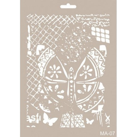 Stencil Mixed Media Mariposas Din-A4