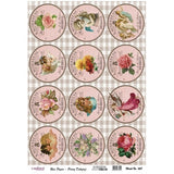 Papel De Arroz Etiquetas Rosas Din-A3