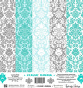 Block 30X30 Classic Damask Tonos Azules