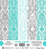 Block 30X30 Classic Damask Tonos Azules