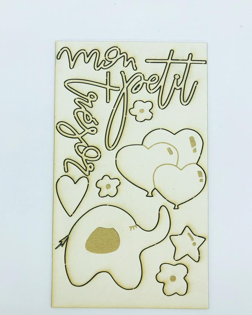 Chipboard Elefante Mon Petit Tresor