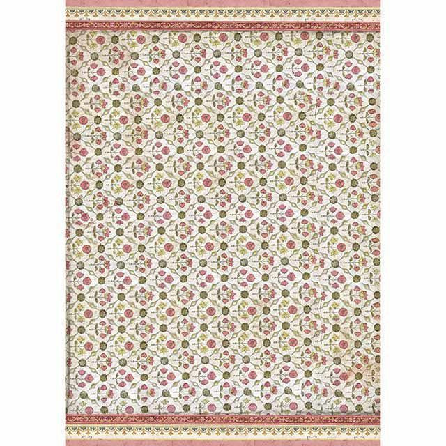 Papel De Arroz Flores Con Bordes Din-A3