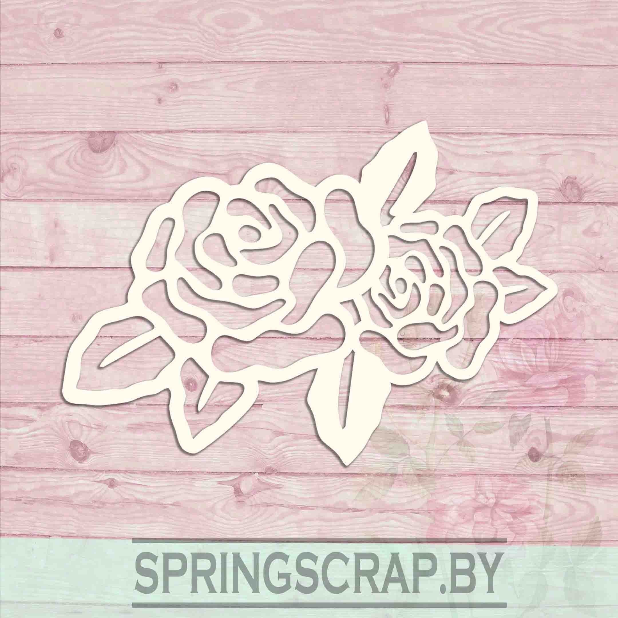 Chipboard Dos Flores Y Hojas