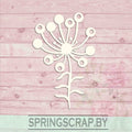 Chipboard Ramo Con Flor Círculos