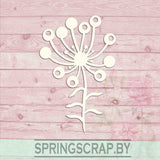 Chipboard Ramo Con Flor Círculos