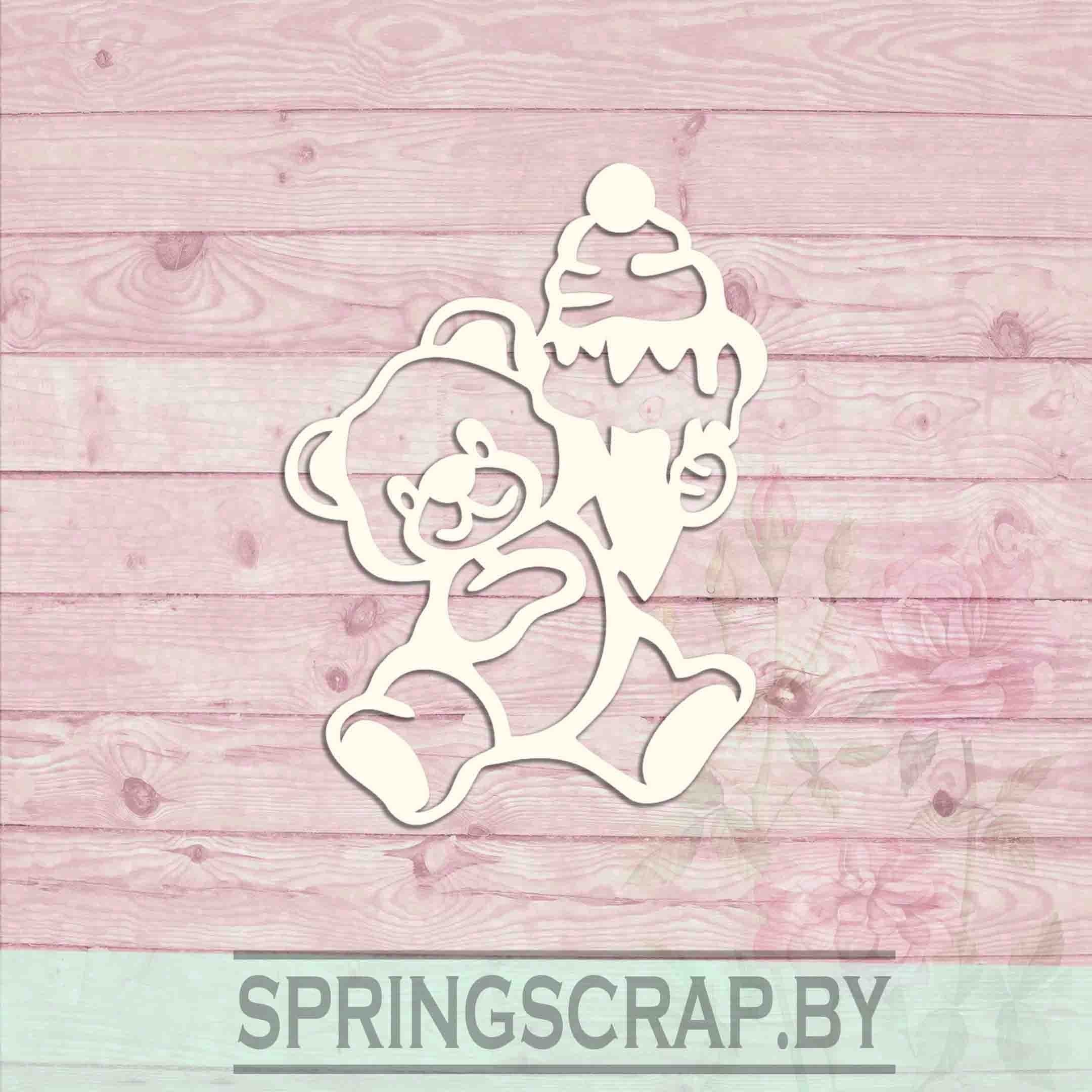 Chipboard Oso Con Helado