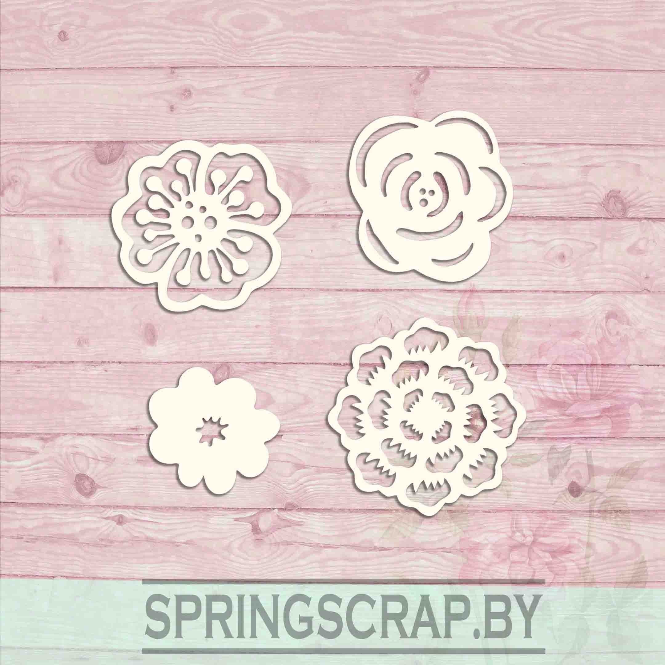 Chipboard Conjunto De Flores