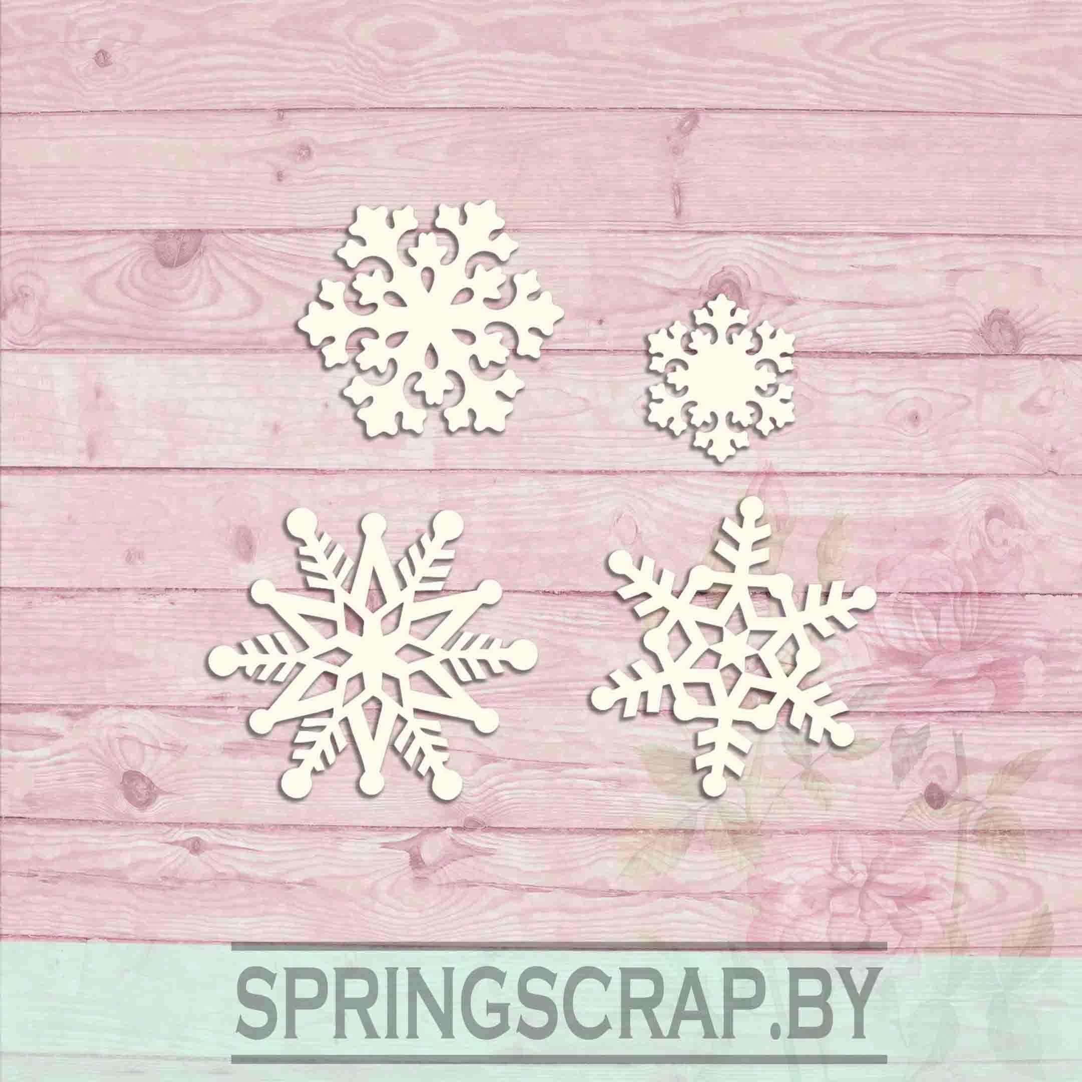 Chipboard Conjunto De Copos De Nieve