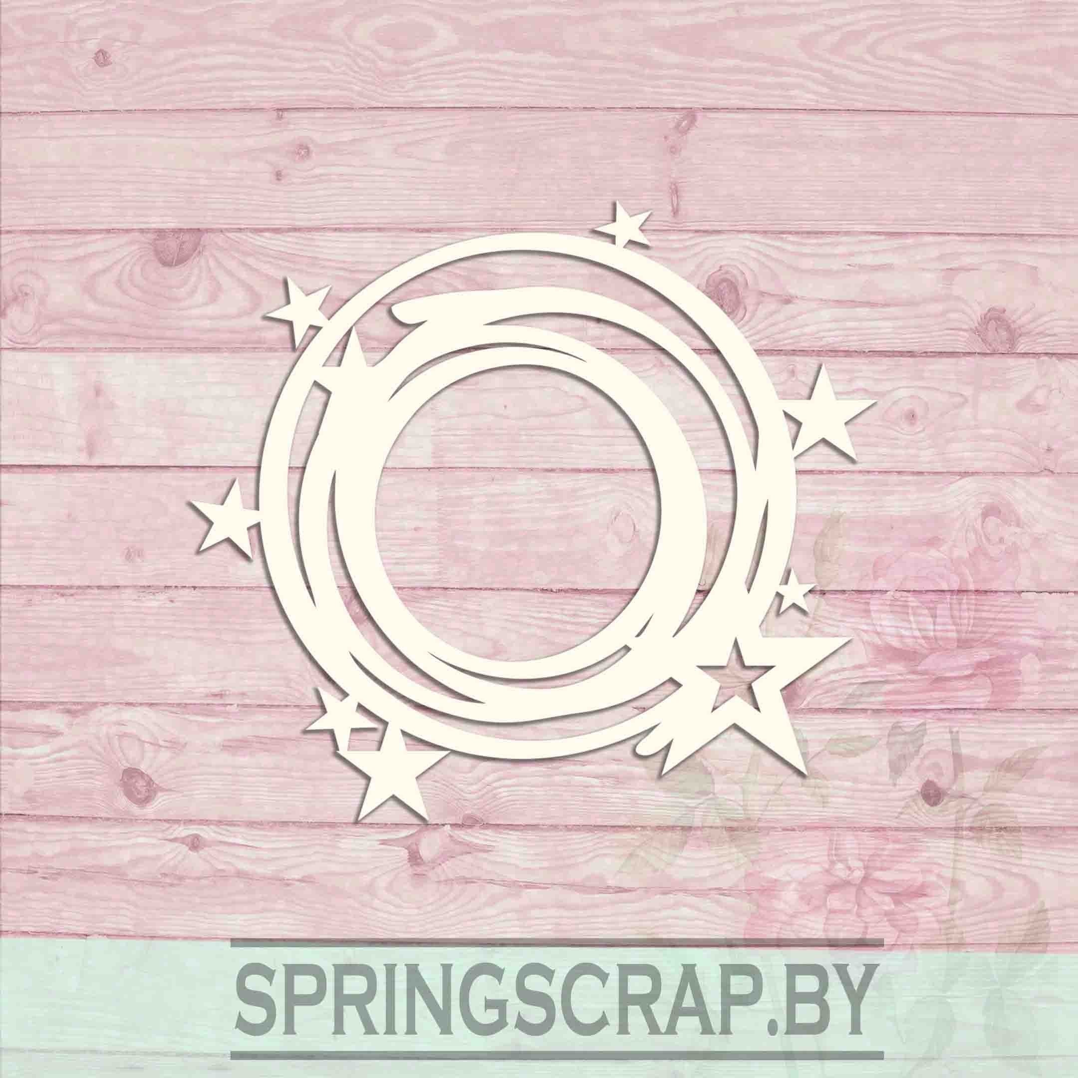 Chipboard Marco Circular Estrellado