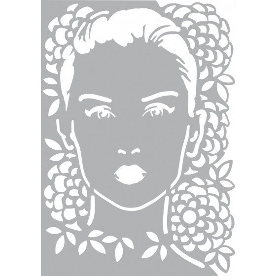 Stencil Cara Mujer 21x30