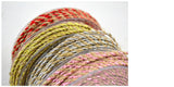 Cordón Natural Y Rosa Metalizado Trenzado