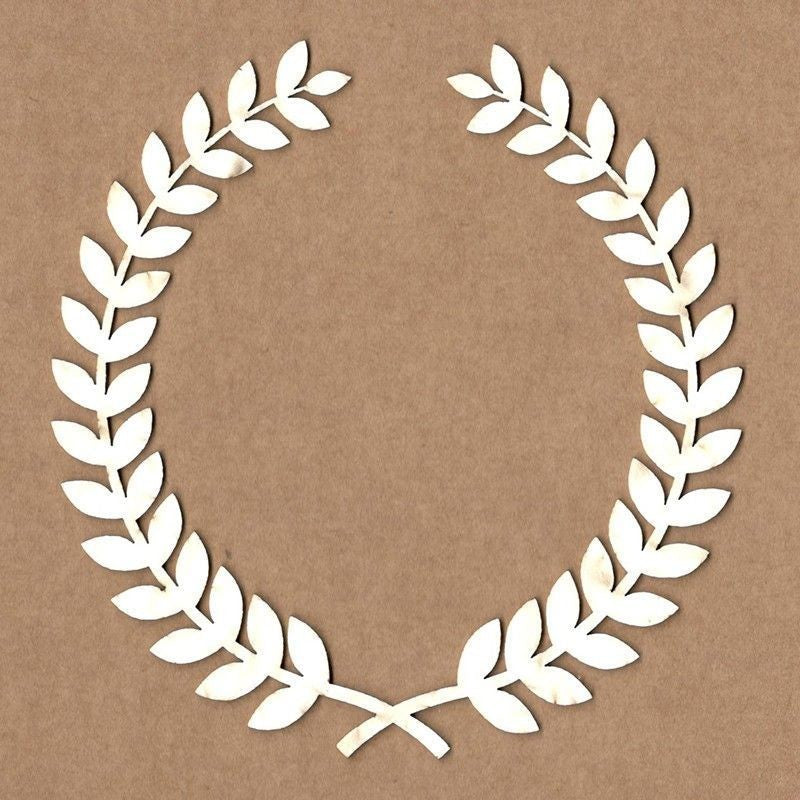 Chipboard Corona Hojas De Laurel