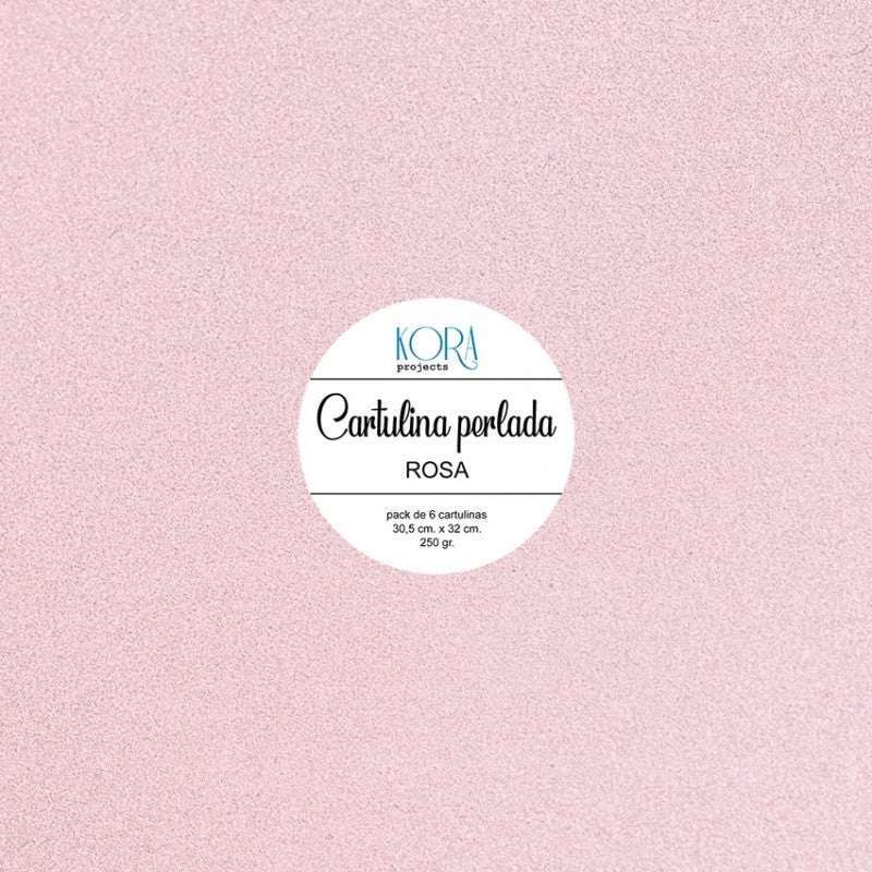 Cartulina Perlada Rosa 250Gr.