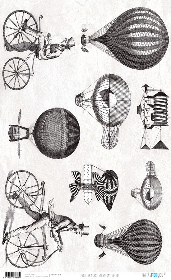 Papel De Arroz Steampunk Globos Din-A3