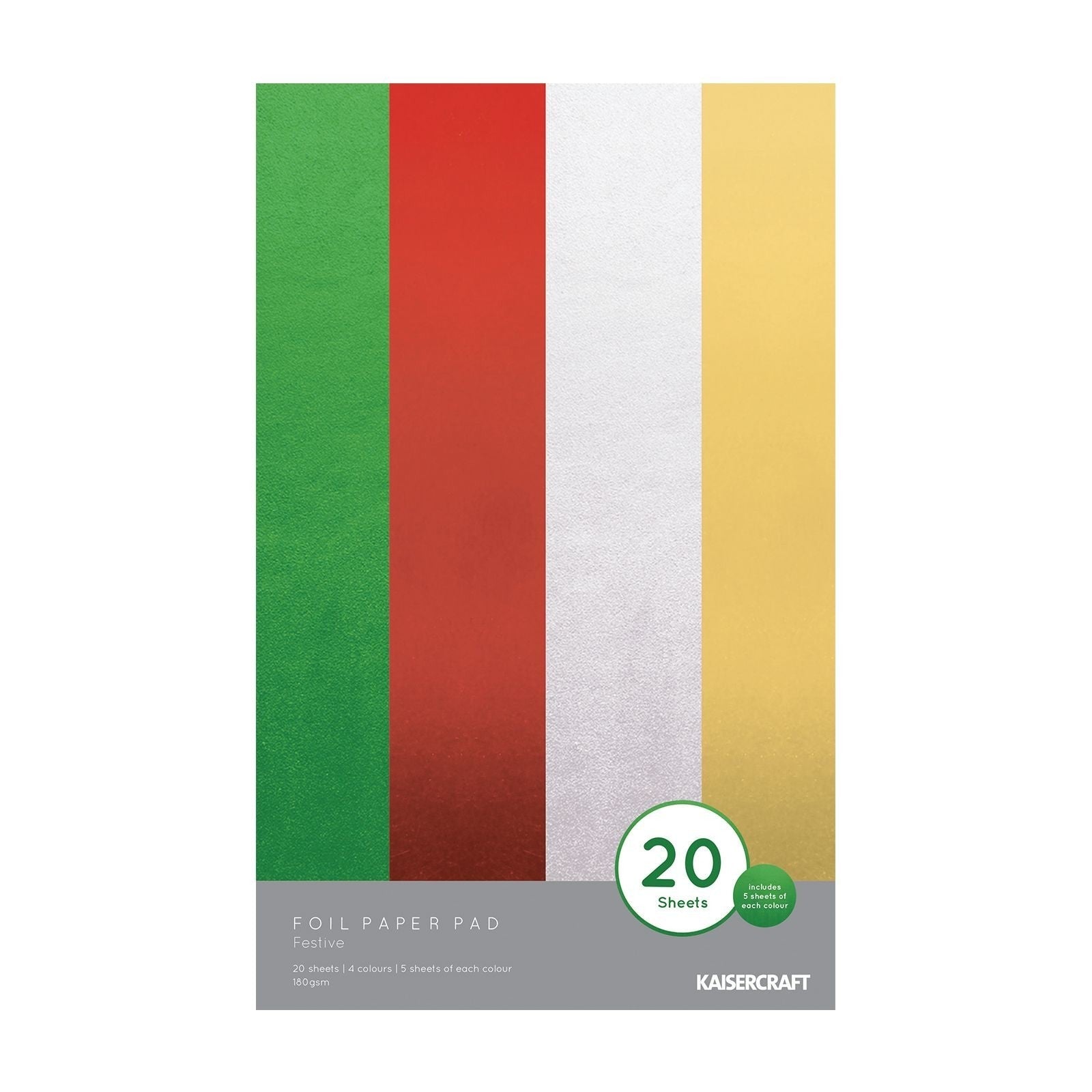 Block Foil 13X20.5En Oro, Plata, Rojo Y Verde