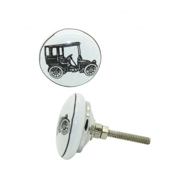 Pomo Cerámica Coche Antiguo