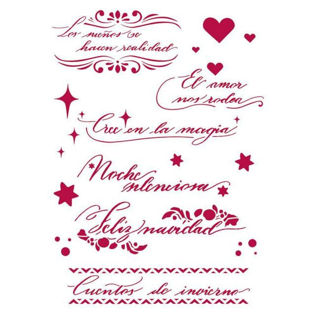 Stencil Frases Navidad En Español 21X30