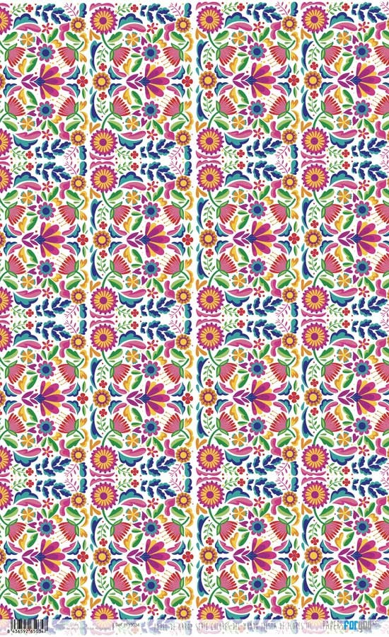 Papel De Arroz 54X33 Colores Del Mundo Fiesta Flores Iii