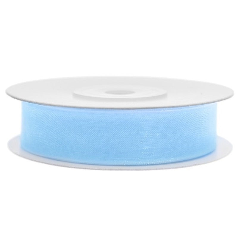 Cinta De Organza Azul Claro 1 Cm