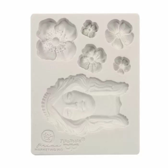 Molde Silicona  Mujer Y Flores De Prima