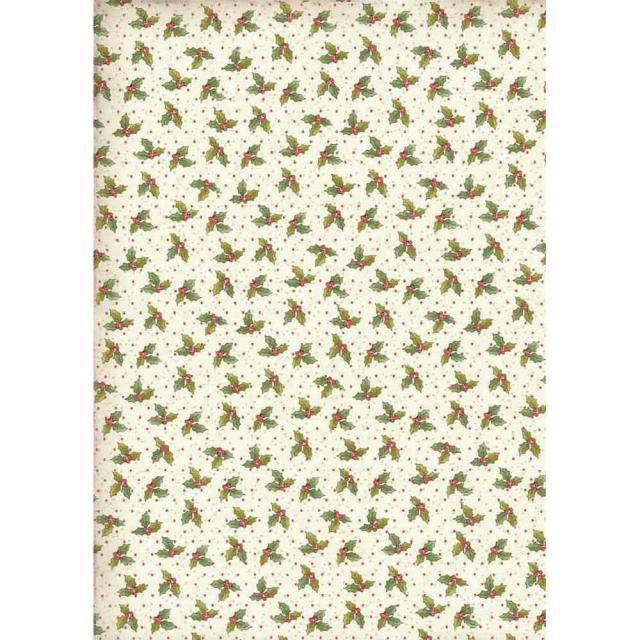Papel  Arroz Acebo Navidad Din-A4