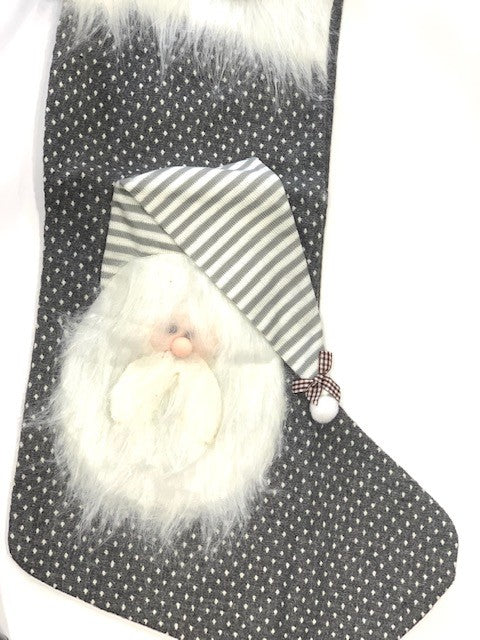Bota Navidad Gris Lunares