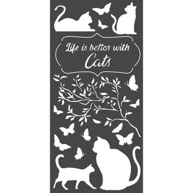 Stencil Gatos 12X25