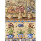 Papel De Arroz Con Macetas Y Flores Din-A3
