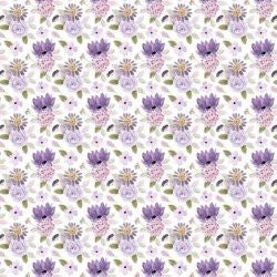 Tela Encuadernar Violet Blossoms 50X70