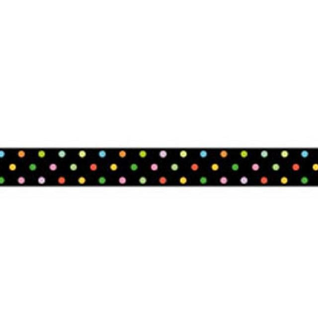Washi Tape Lunares Multicolor Sobre Negro