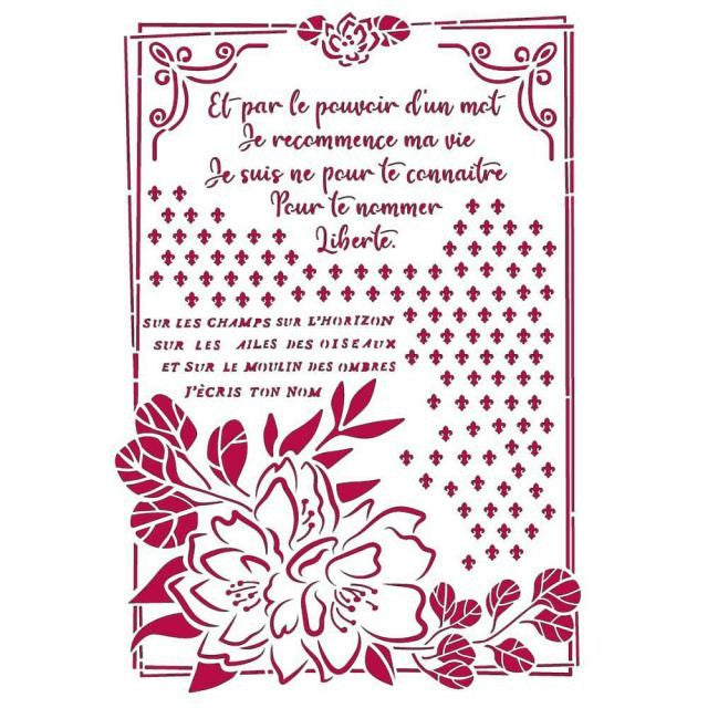 Stencil Flor Con Marco 21X30
