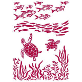 Stencil Sea Dream Peces Y Tortuga 21X30
