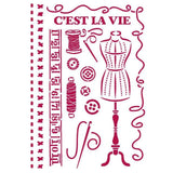 Stencil Costura Threads 21X30