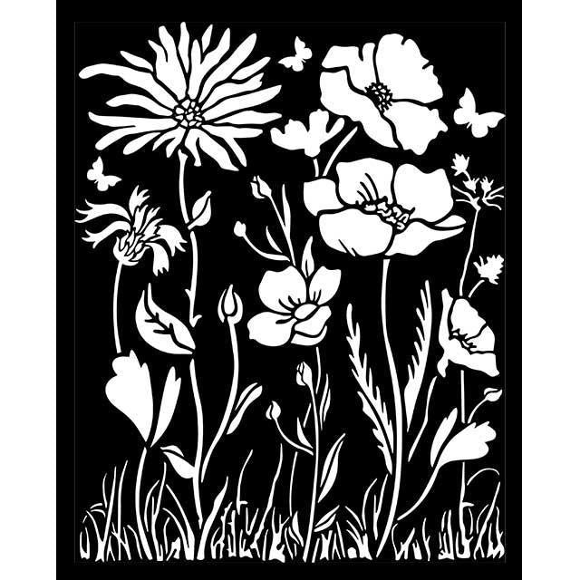 Stencil Amapola Y Flor By Sara Alcobendas 20X25