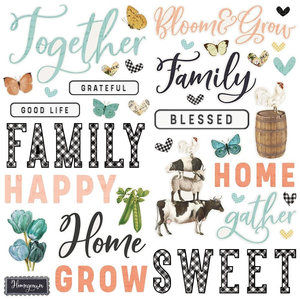 Foam Stickers Farmhouse Garden