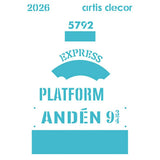 Stencil Tren Escuela De Magia Harry Potter 15x20