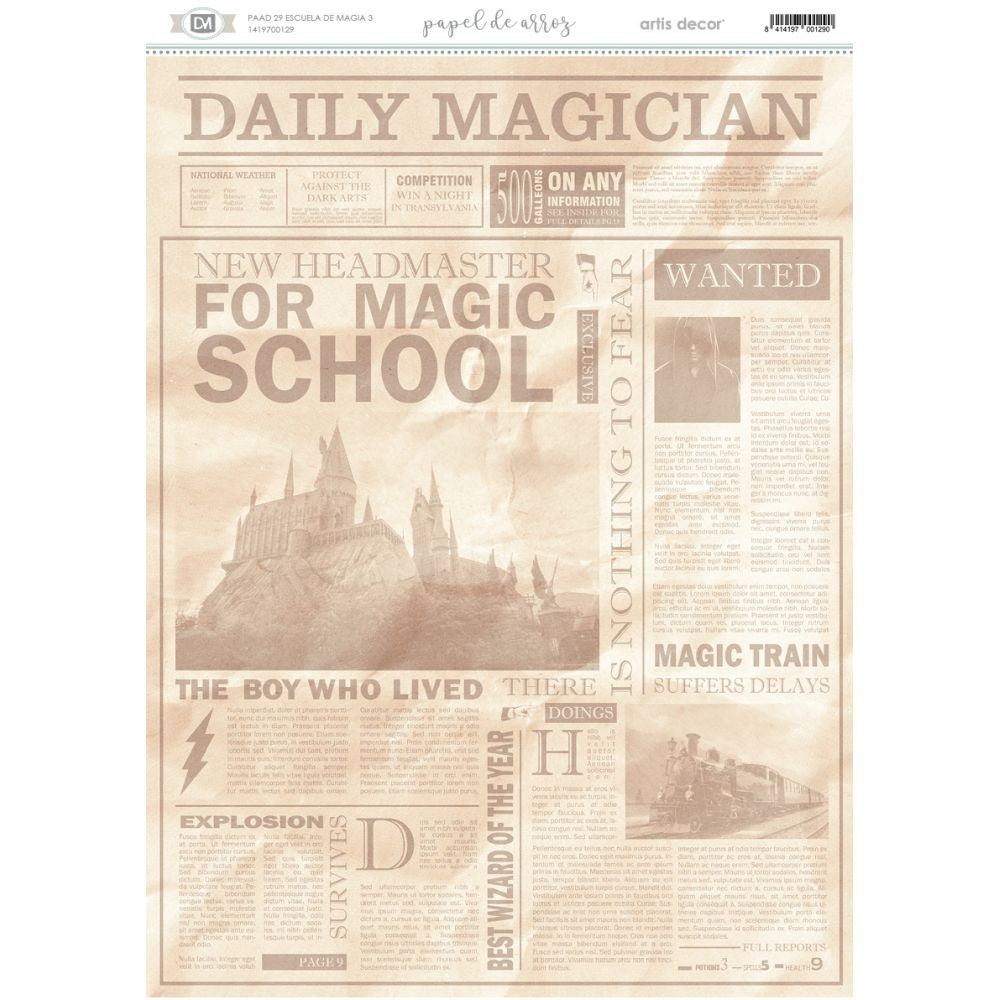 Papel De Arroz Escuela De Magia 3 Harry Potter