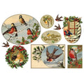 Papel De Arroz Feliz Navidad Pájaros Din-A3