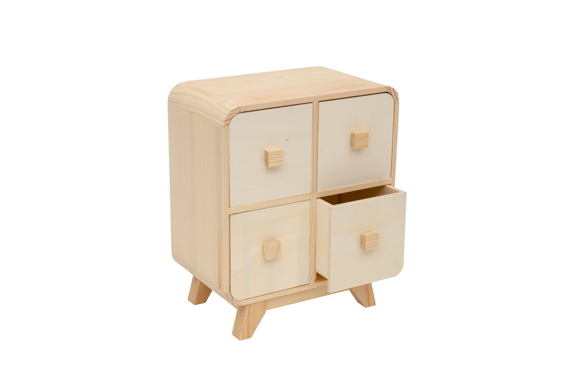 mueble de madera con cuatro cajones estilo retro medidas 25,5x15x30,5
