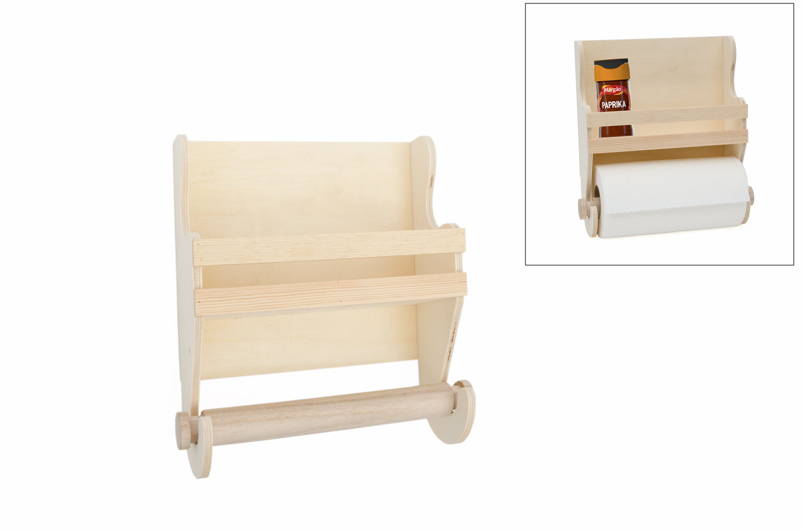 Porta Rollo Cocina Y Especiero 23.5x9.5X28Cm