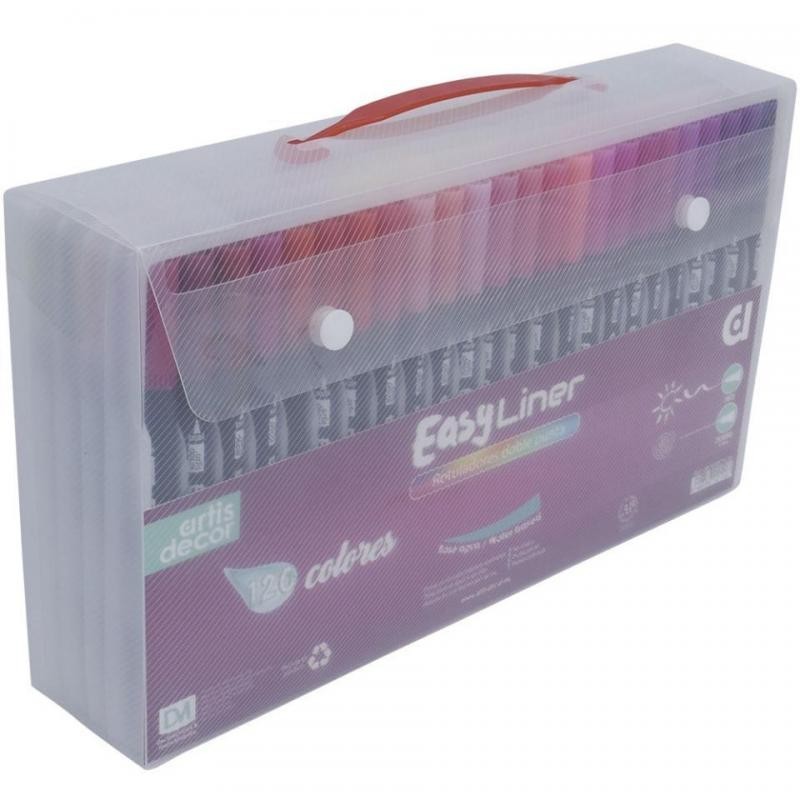 Set 120 Rotuladores al agua Easy Liner Doble Punta (pincel y calibrado)