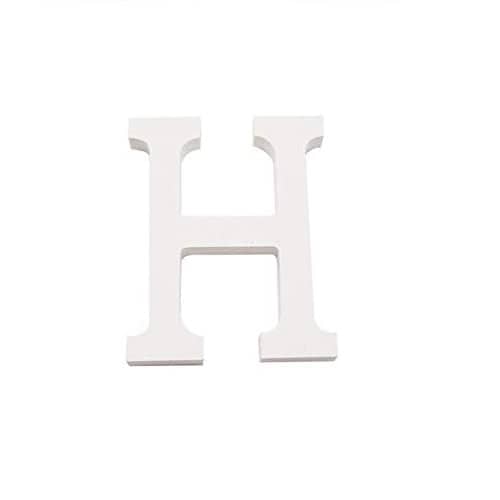 Letra H Madera Blanca 11 Cm