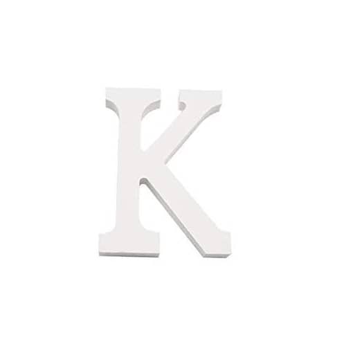 Letra K Madera Blanca 11 Cm