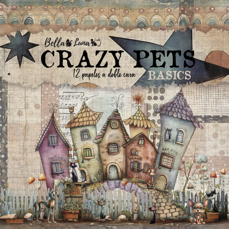 Block 30x30 Básicos Crazy Pets Bella Luna Crafts