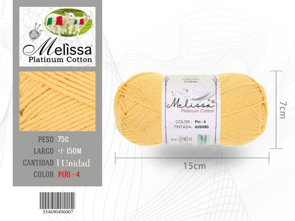 Lana De Algodón Piri Color Amarillo 4