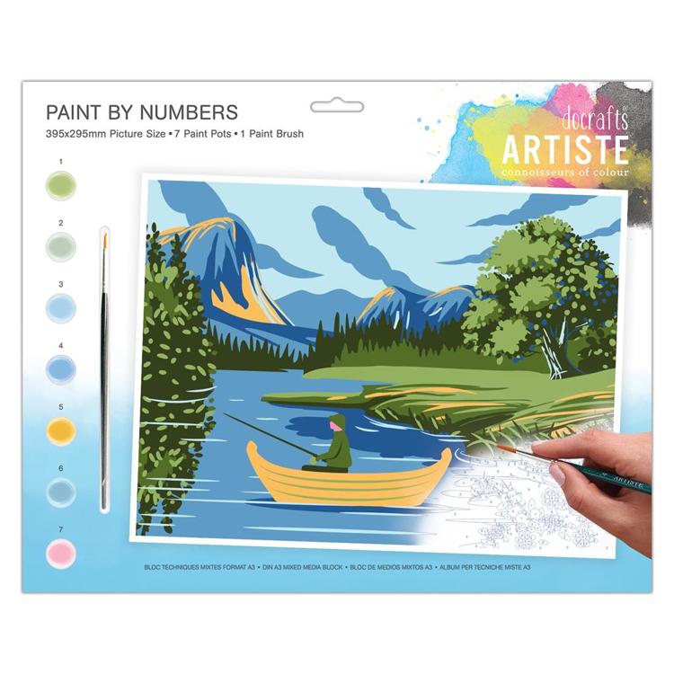 Kit Pintar Por Números Lago Y Montañas