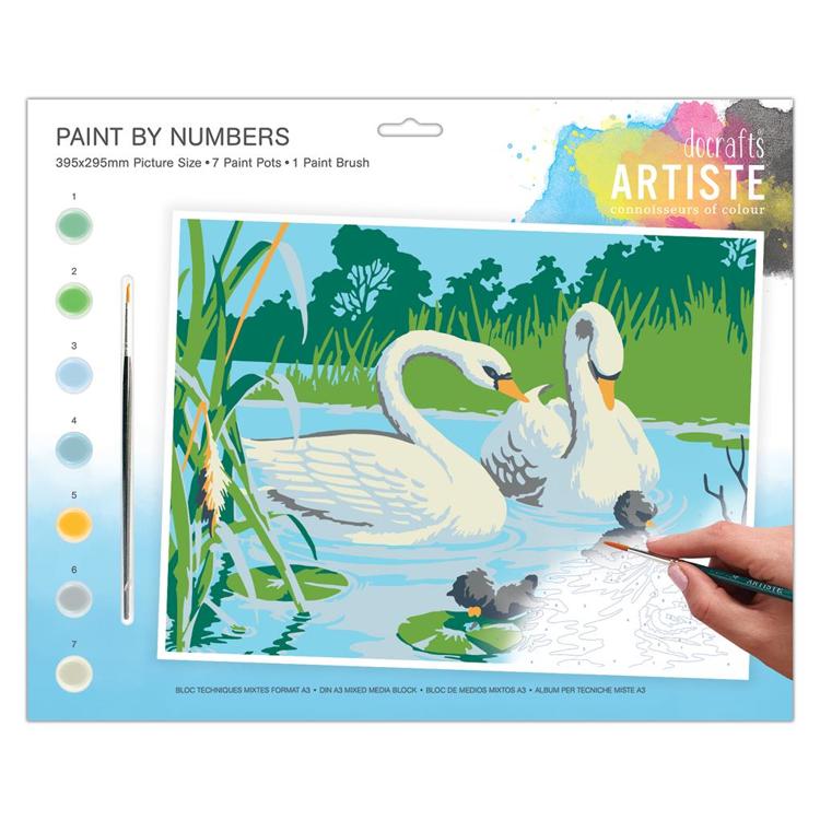 Kit Pintar Por Números Cisnes